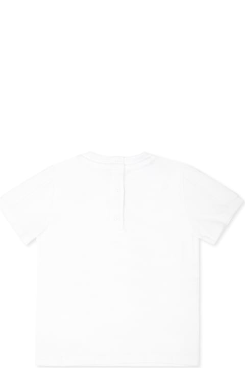 Balmainのベビーガールズ Balmain White T-shirt For Baby Boy With Logo