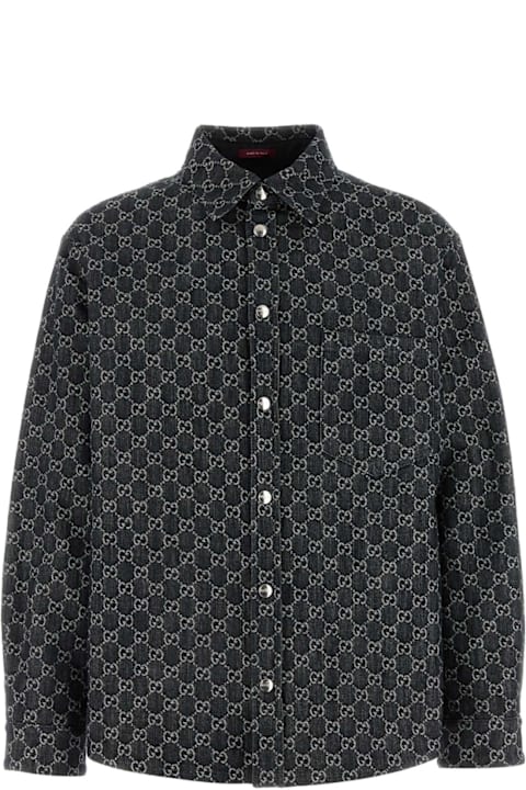 Homeware Gucci Embrodiered Denim Reversible Shirt