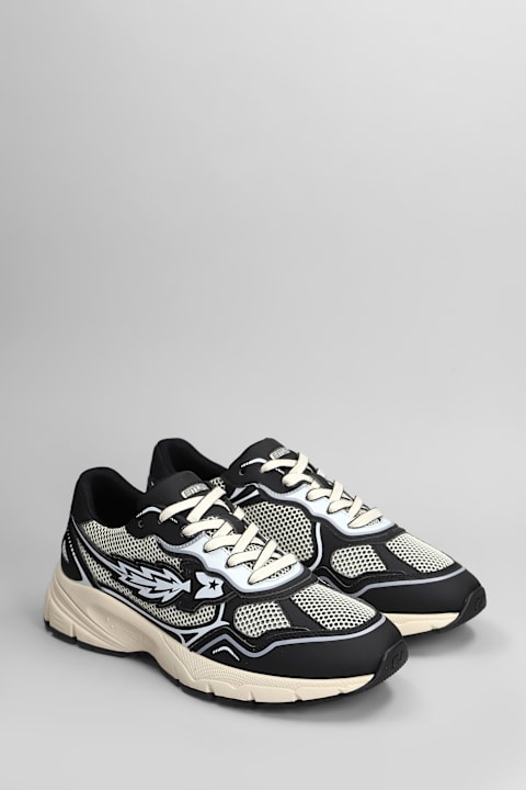 Enterprise Japan for Men Enterprise Japan Run Rocket Sneakers In Black Leather And Fabric