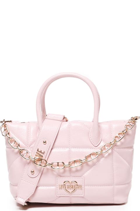 Love Moschino Shoulder Bags for Women Love Moschino Logo-lettering Chain Linked Crossbody Bag