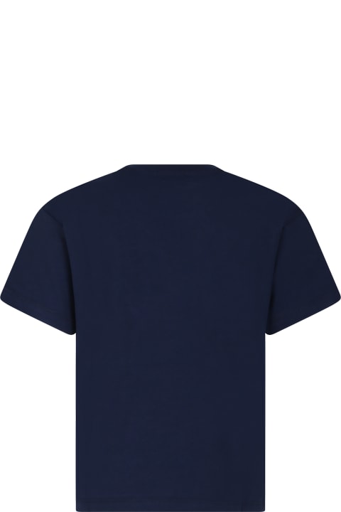 MSGM Topwear for Women MSGM Blue T-shirt For Boy With Logo