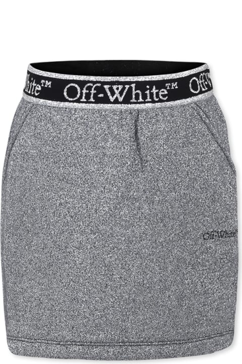 Homeware Off-White Grey Skirt For Girl With Logo
