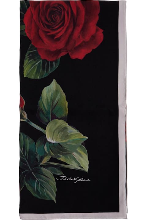 الأوشحة والأغطية لـ السيدات Dolce & Gabbana Silk Twill Jacquard Scarf