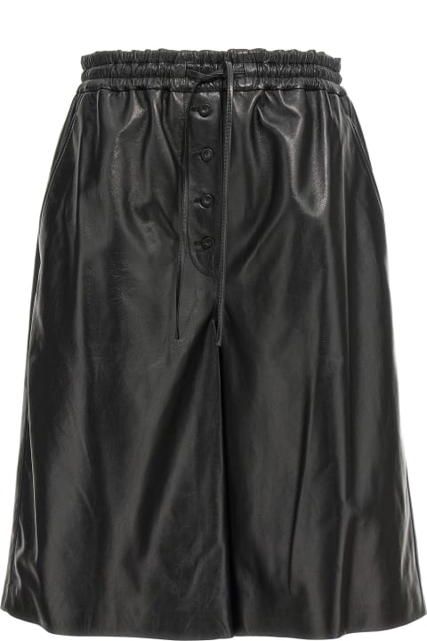 Jil Sander Pants & Shorts for Women Jil Sander Black Leather Shorts