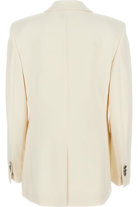 Theory Clothing for Women Theory Ivory White Single-breasted Blazer With Classic Lapels In Technical Fabric Woman