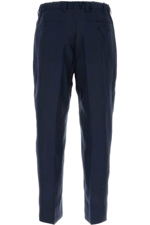 Clothing for Men Prada Blue Linen Pant