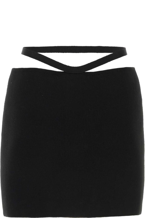 ANDREĀDAMO for Women ANDREĀDAMO Black Stretch Viscose Blend Mini Skirt