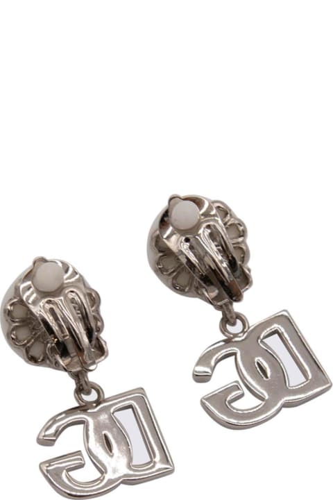 Dg Logo Embellished Clip-on Earrings