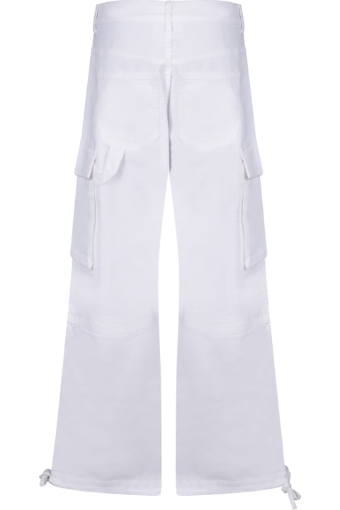 Moschino Pants & Shorts for Women Moschino Bull Cotton Cargo Trousers White