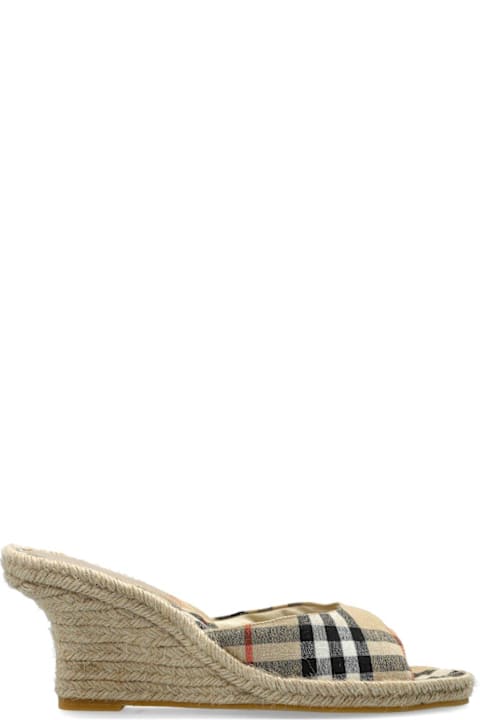 Sale for Women Burberry Checked Mews Espadrille Mules