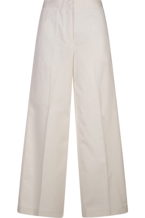 Pants & Shorts for Women Fabiana Filippi Wide White Gabardine Trousers