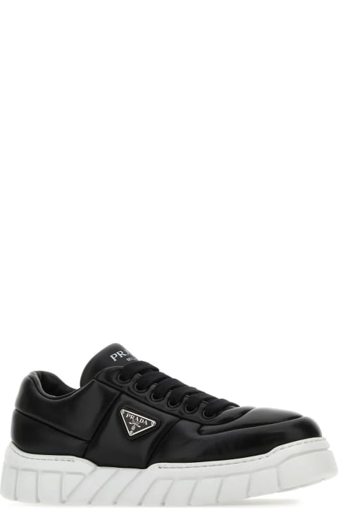 Black Nappa Leather Sneakers