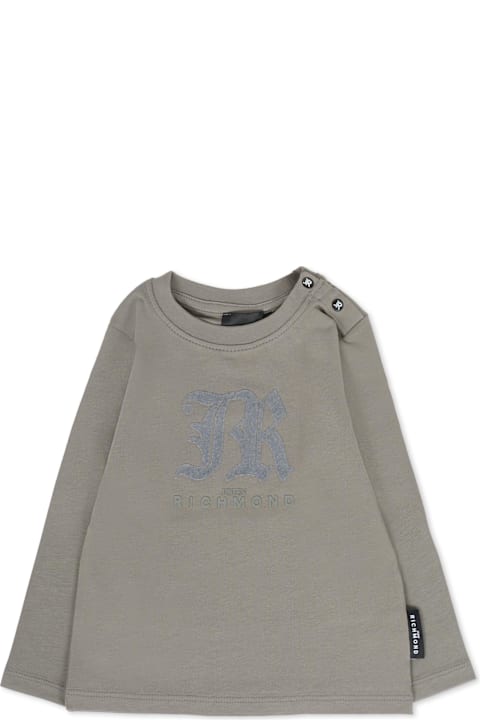 Richmond for Women Richmond Grey T-shirt For Baby Boy With Velvet Logo