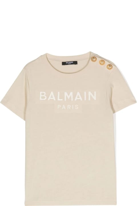 Balmainのガールズ Balmain T-shirt Con Ricamo
