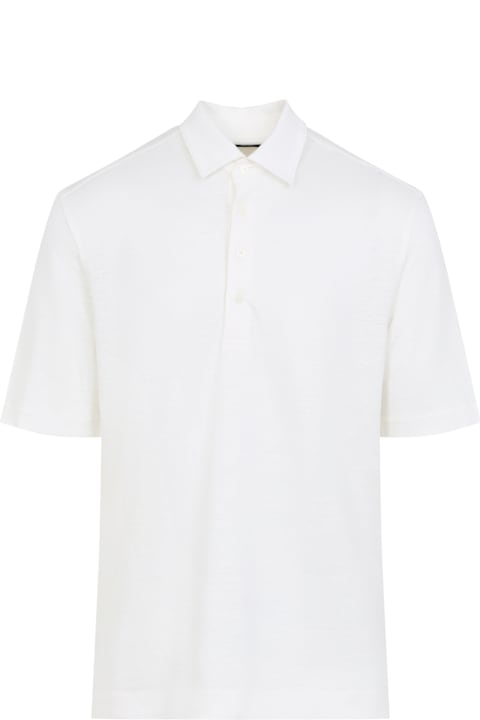 Zegna for Kids Zegna Oasi Linen Polo