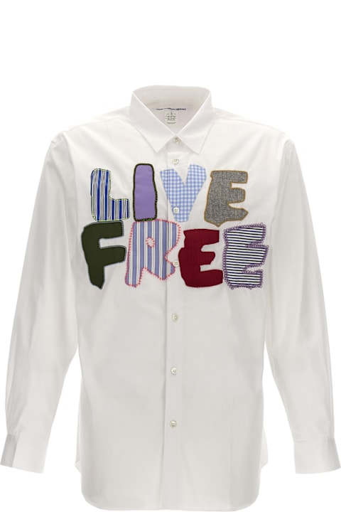 آخر صيحات الموضة من القسم الرجالي Comme des Garçons Shirt 'live Free' Shirt