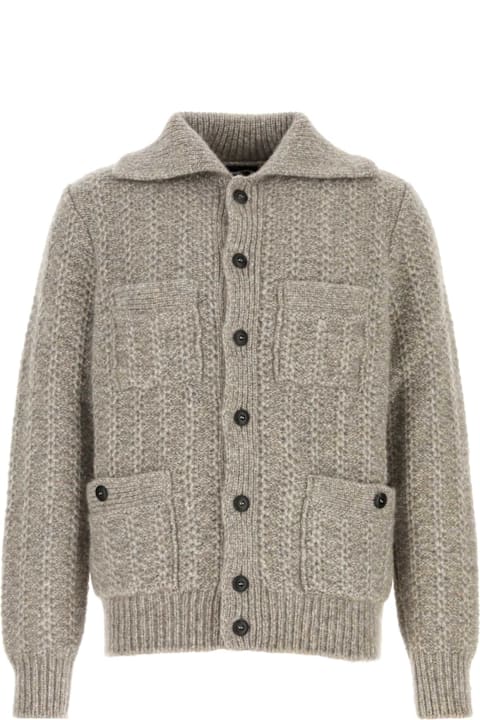 Giorgio Armani for Men Giorgio Armani Grey Alpaca Blend Cardigan