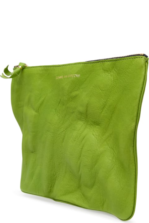 Comme des Garçons Wallet Clutches for Women Comme des Garçons Wallet Green Leather Envelope