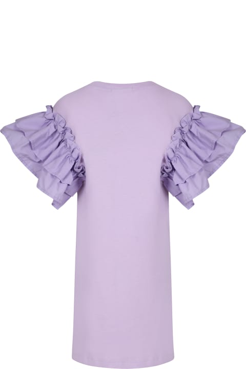 キッズ新着アイテム MSGM Lilac Dress For Girl With Logo