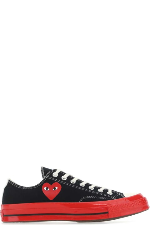 Comme des Garçons Play Sneakers for Men Comme des Garçons Play Black Canvas Comme Des Garã§ons X Converse Sneakers