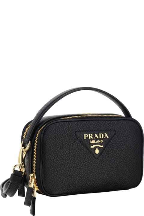 Shop Prada Mini Bandoliera Leather Crossbody Bag