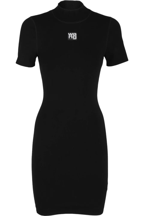 T by Alexander Wang Dresses for Women T by Alexander Wang Bodycon Crewneck Tee Dress W Logo Patch