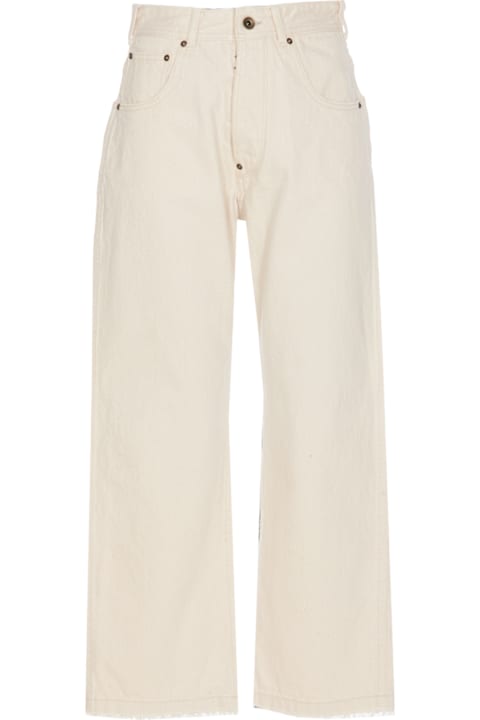 Maison Margiela Jeans for Men Maison Margiela 'cropped' Beige Cotton Jeans