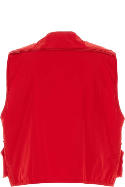Coats & Jackets for Men Prada Red Poplin Vest
