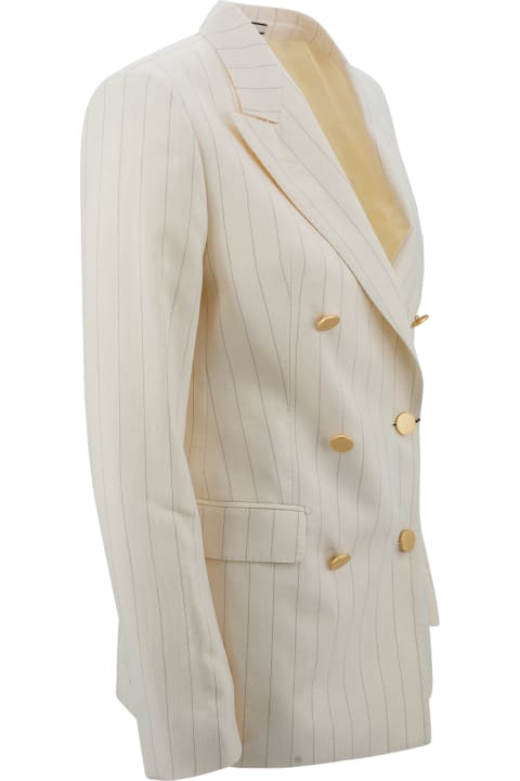 Tagliatore for Women Tagliatore Double-breasted Linen Suit