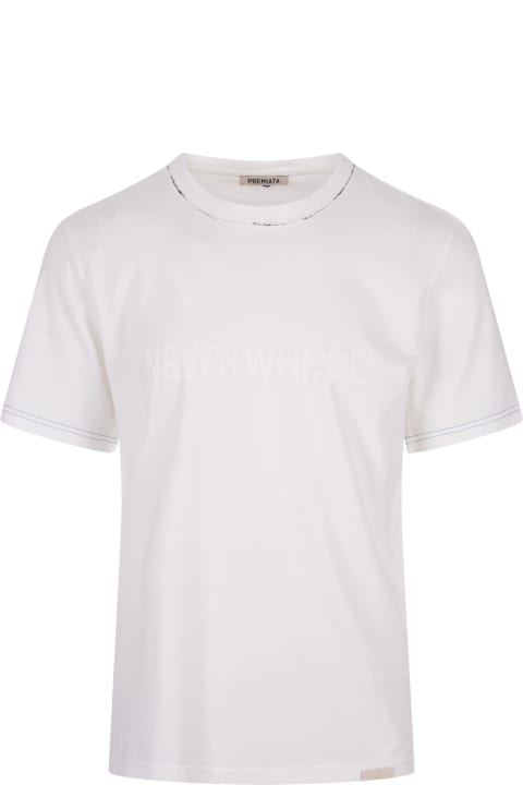Premiata Topwear for Men Premiata White T-shirt With Never White Print