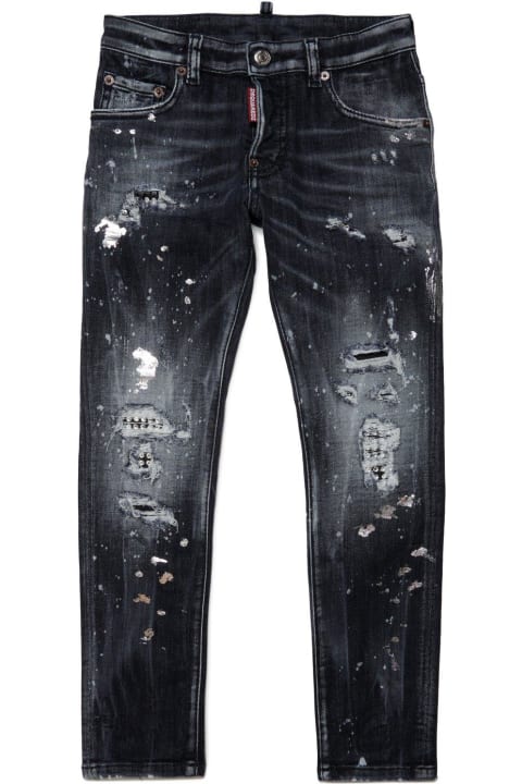 Dsquared2 Bottoms for Boys Dsquared2 Paint Splatter-detail Straight-leg Distressed Jeans