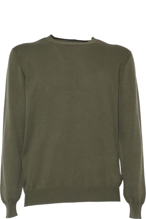 Clothing for Men Fedeli Green Giza Light Frosted Sweater