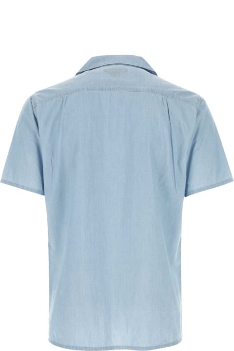 Clothing Sale for Men Prada Light-blue Cotton Shirt