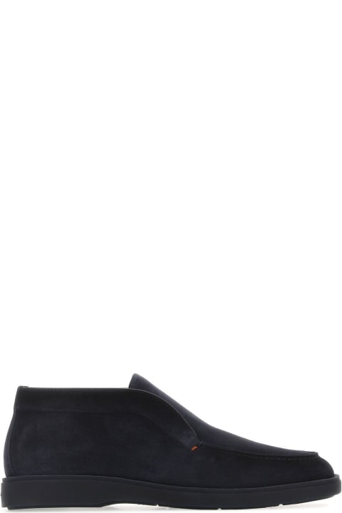 Homeware Santoni Navy Blue Suede Loafers