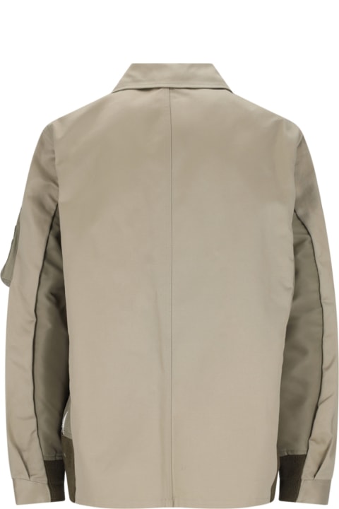 Sacai Coats & Jackets for Men Sacai Nylon Detail Shirt Jacket