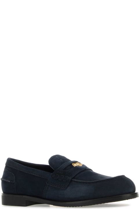 Shoes Sale for Women Miu Miu Blue Suede Loafers