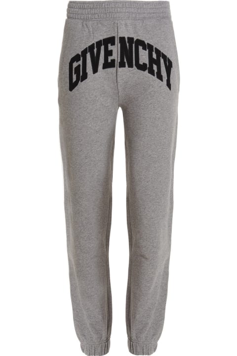 Givenchy Track Pants with Logo Taping, Black | Neiman Marcus