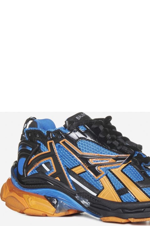 Balenciaga Runner Faux Leather And Mesh Sneakers | italist