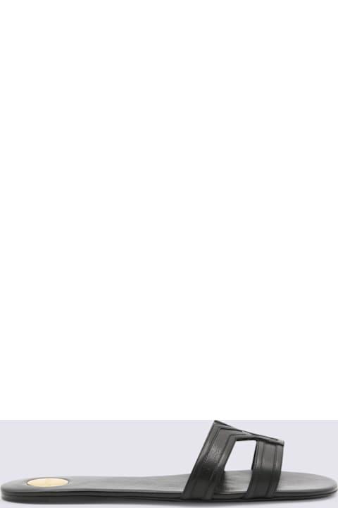 Saint Laurent Black Leather Flats