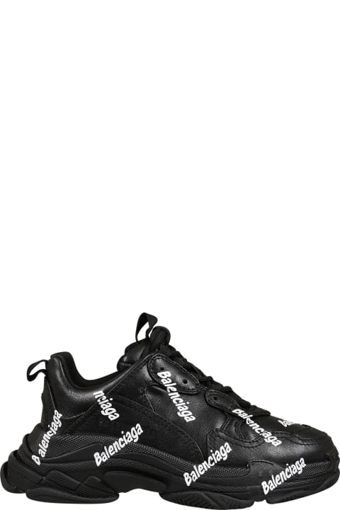 Black Sneakers For Kids With Logo