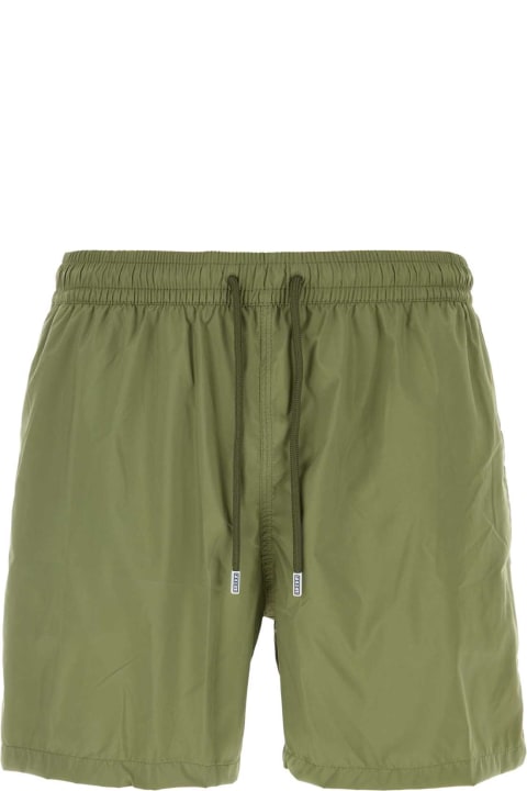 Fedeli Swimwear for Men Fedeli Army Green Polyester Swimming Shorts