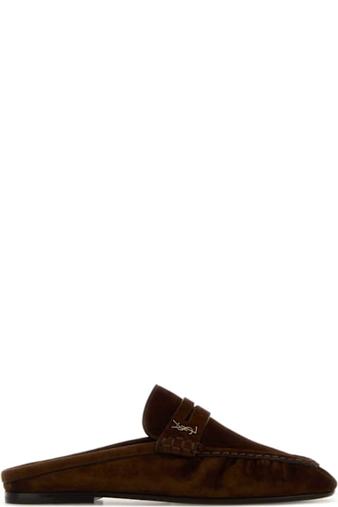 Saint Laurent Brown Suede Le Loafers Slippers