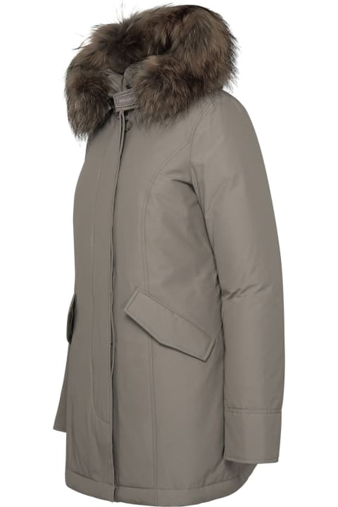 Woolrich Coats & Jackets for Women Woolrich Arctic Raccooon Beige Cotton Blend Parka
