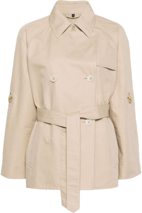Coats & Jackets for Women Fay Double-breasted Short Trench Coat In Cotton Twill