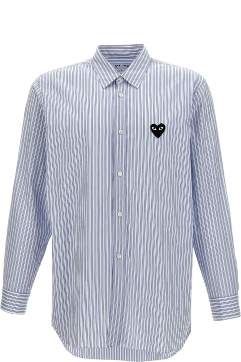 Homeware Comme des Garçons Play Logo Patch Striped Shirt