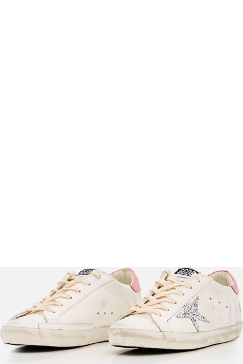 Shoes for Women Golden Goose Super Star Leather And Glitter Sneakers