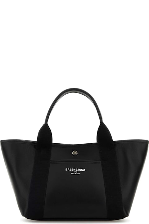 Bags for Women Balenciaga Black Leather Biarritz Shopping Bag
