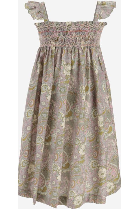 ガールズ Bonpointのワンピース＆ドレス Bonpoint Cotton Dress With Floral Pattern
