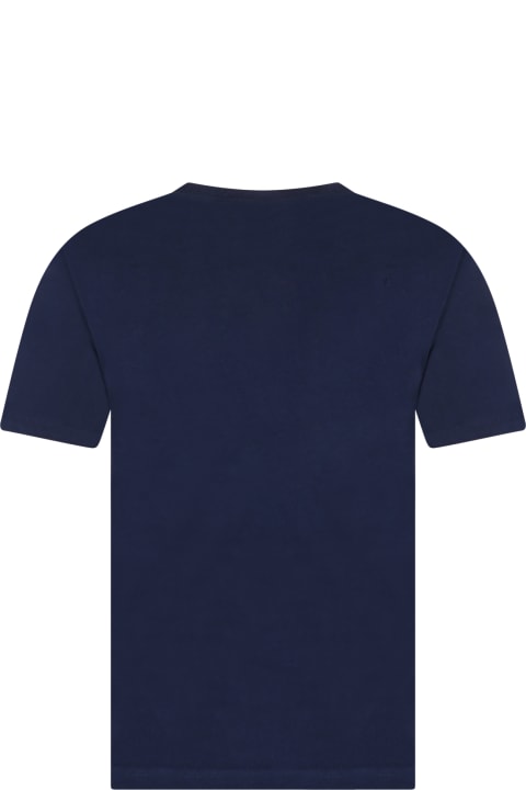 Homeware Ralph Lauren Blue T-shirt For Boy With Pony Logo