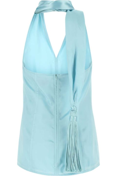 Bottega Veneta Fleeces & Tracksuits for Women Bottega Veneta Pastel Light-blue Satin Top
